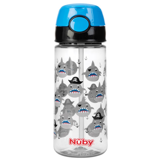 Beker met Zacht Rietje en Drukknop uit Tritan™ - 540ml - Blauw