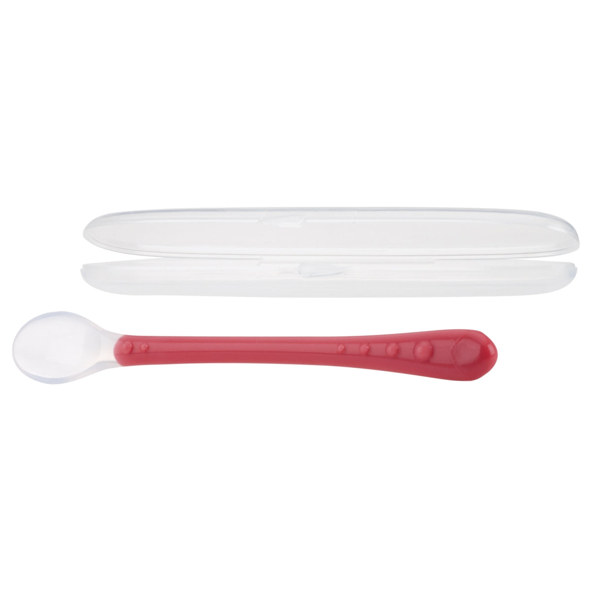 Zachte lepel uit silicone - 6m+ - Rood