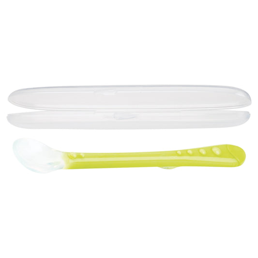Zachte lepel uit silicone - 6m+ - Groen