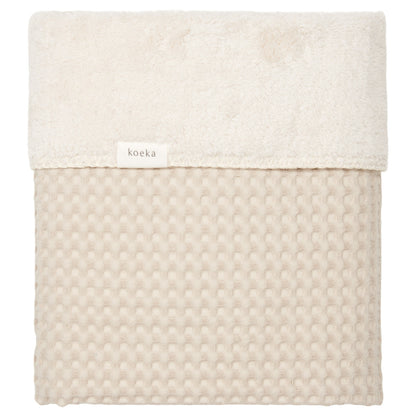 Ledikantdeken teddy/wafel Oslo - Sand/Pebble