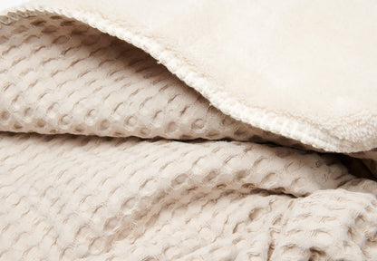 Ledikantdeken teddy/wafel Oslo - Sand/Pebble