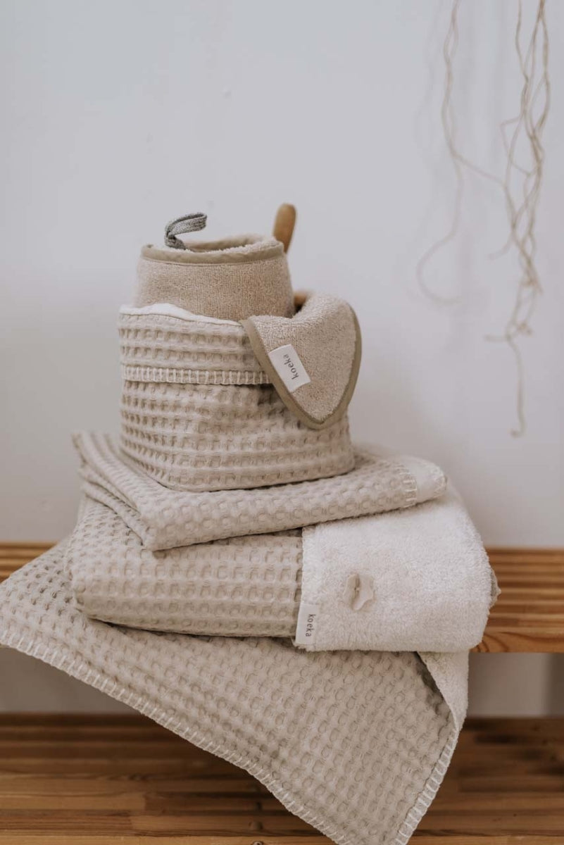 Wiegdeken teddy/wafel Oslo - Sand/Pebble