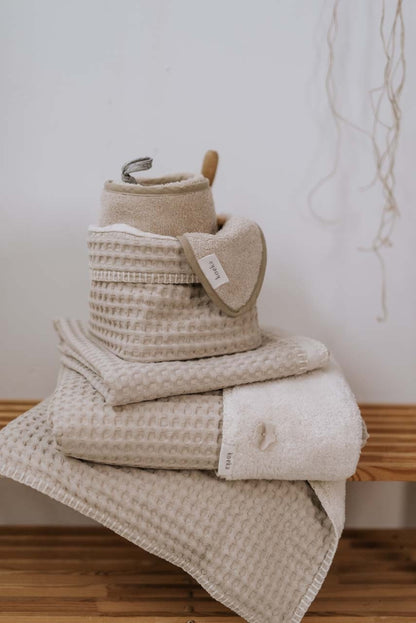 Wiegdeken teddy/wafel Oslo - Sand/Pebble