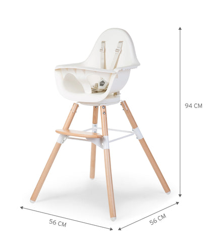 Evolu Extra Set Lange Poten + Voetsteun - Hout - Naturel Wit