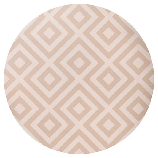 Round Splash Mat Modern Blocks - Desert Sand