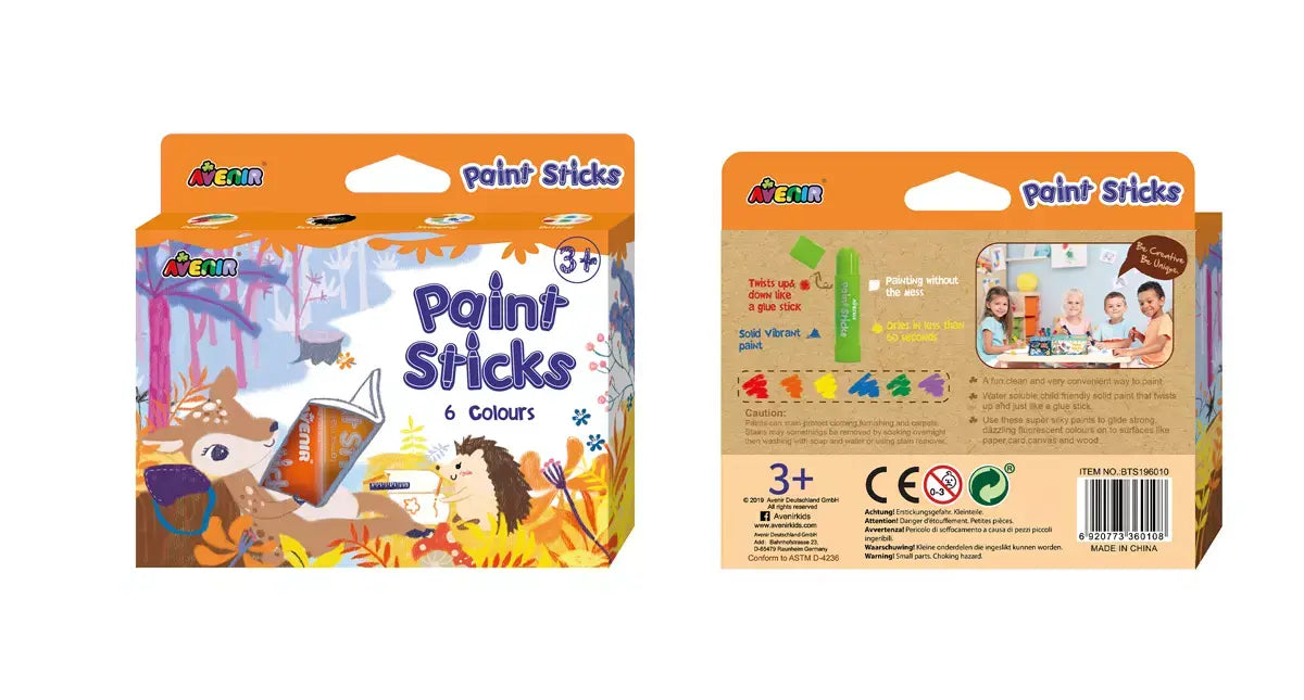 Paint Sticks - 6 kleuren, 3+