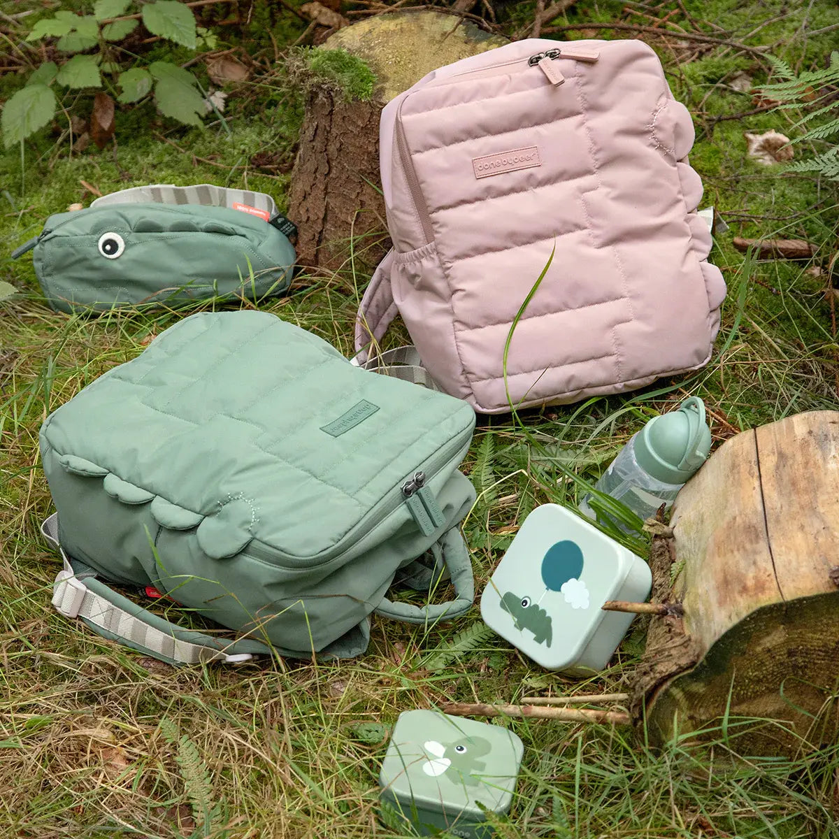 Quilted kids rugzak Croco - Powder