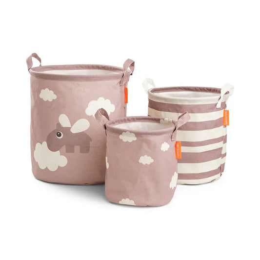 Storage basket set Happy Clouds - Powder