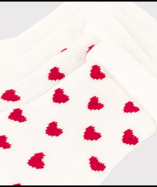2 paar babysokjes - Hearts
