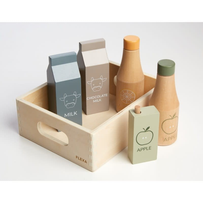 Levensmiddelen in houten box