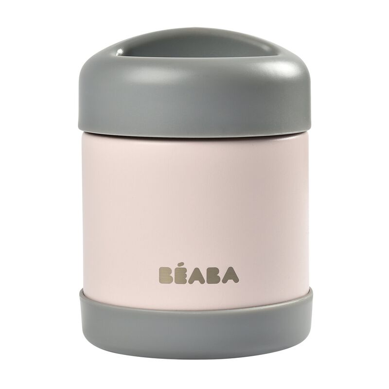 RVS thermo-portie 300ml (dark mist/light pink)