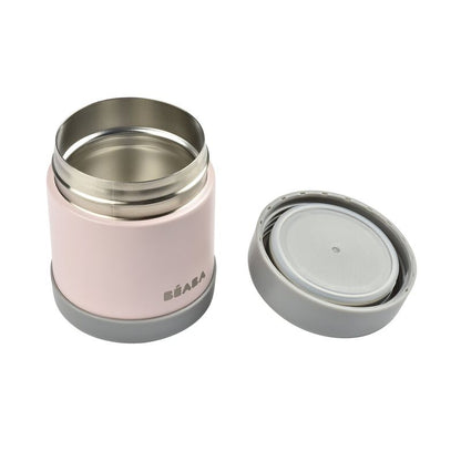 RVS thermo-portie 300ml (dark mist/light pink)