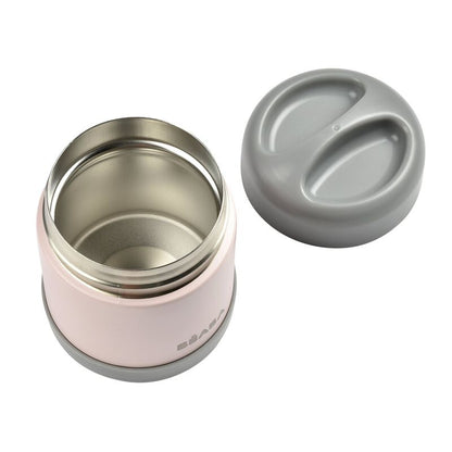 RVS thermo-portie 300ml (dark mist/light pink)