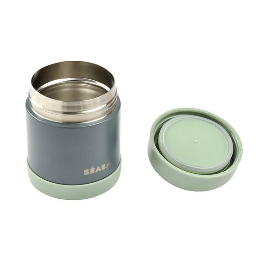 RVS thermo-portie 300ml (mineral grey/sage green)