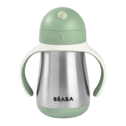 RVS drinkbeker met rietje 250ml groen