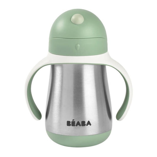 RVS drinkbeker met rietje 250ml groen