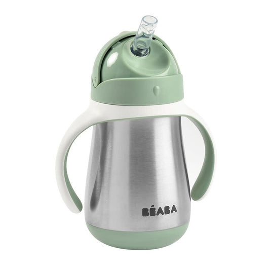 RVS drinkbeker met rietje 250ml groen