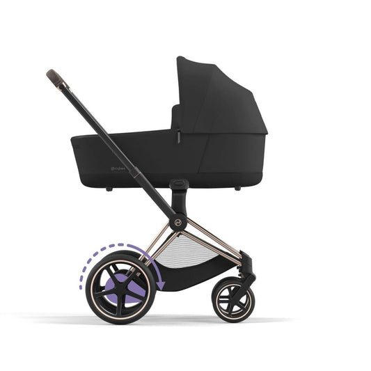 E-Priam Rosegold Frame + Seat Pack + Carry Cot Black