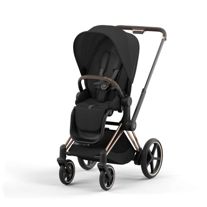 E-Priam Rosegold Frame + Seat Pack + Carry Cot Black