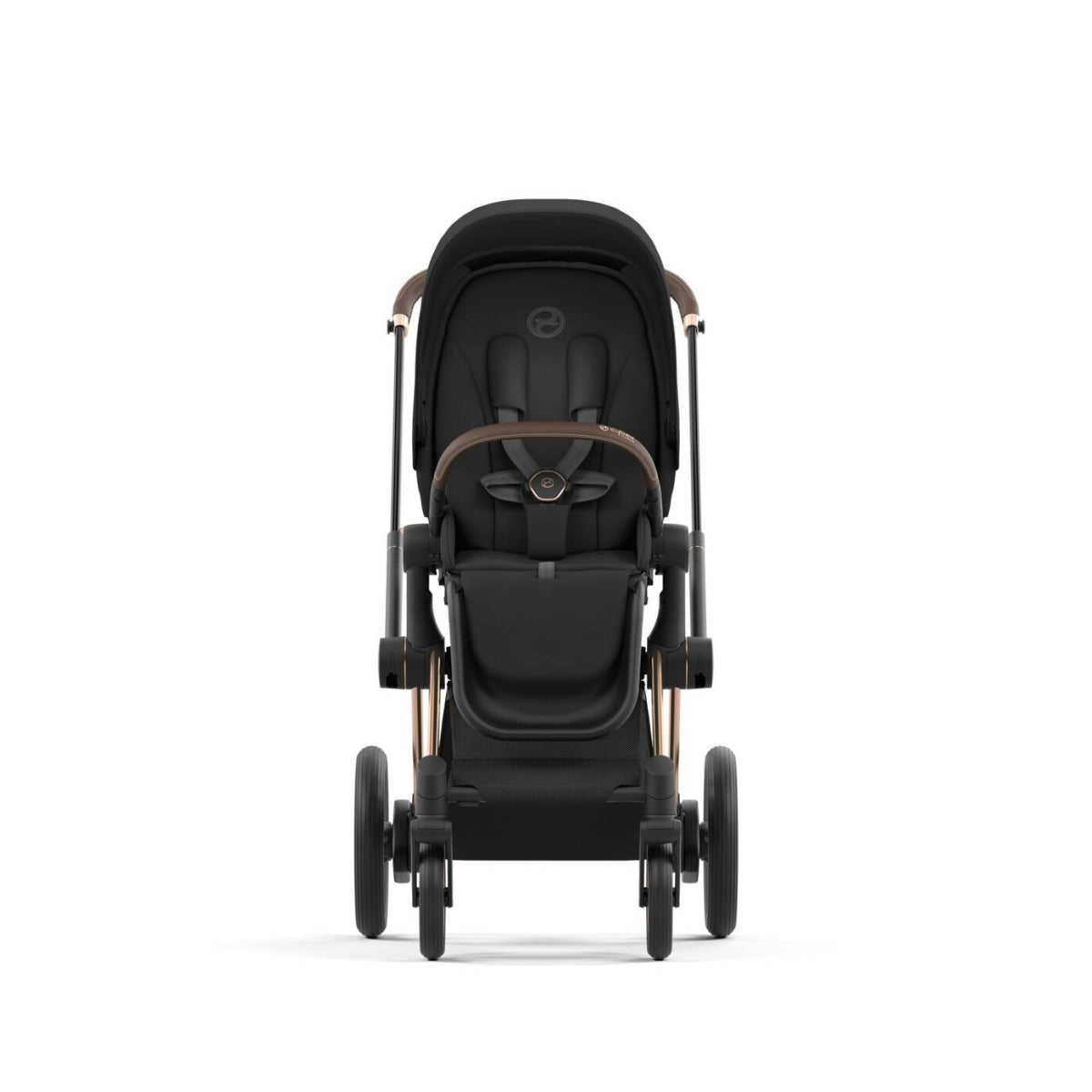 E-Priam Rosegold Frame + Seat Pack + Carry Cot Black