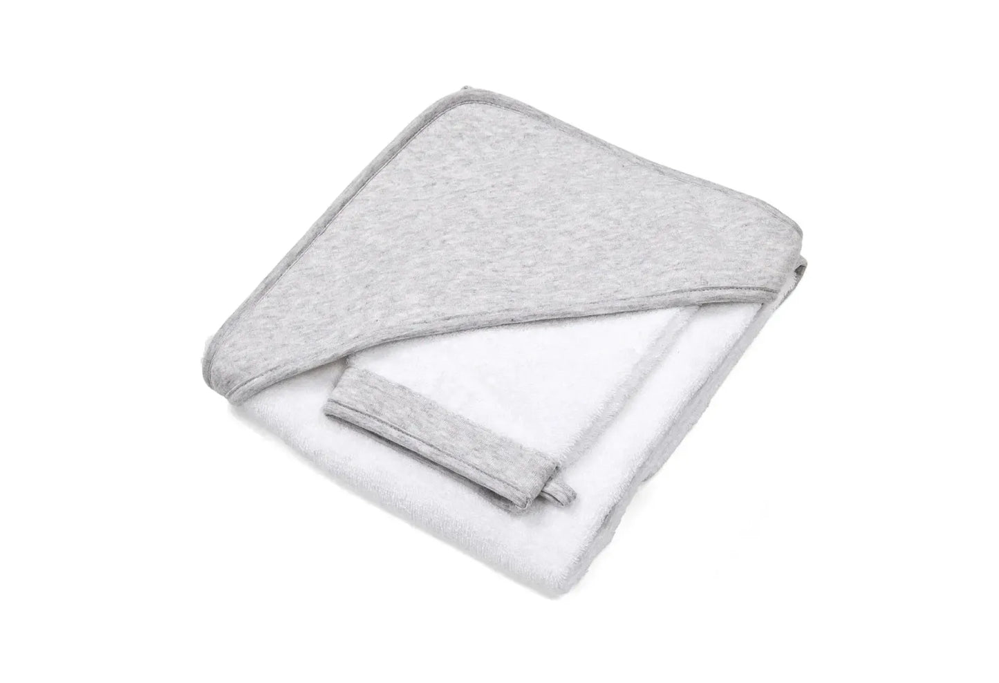 Badcape & Washandje - Chevron Light Grey