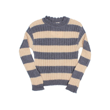 Rib Bands Jumper - Antic Blue