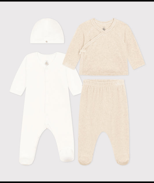 Vierdelige katoenen set voor baby's