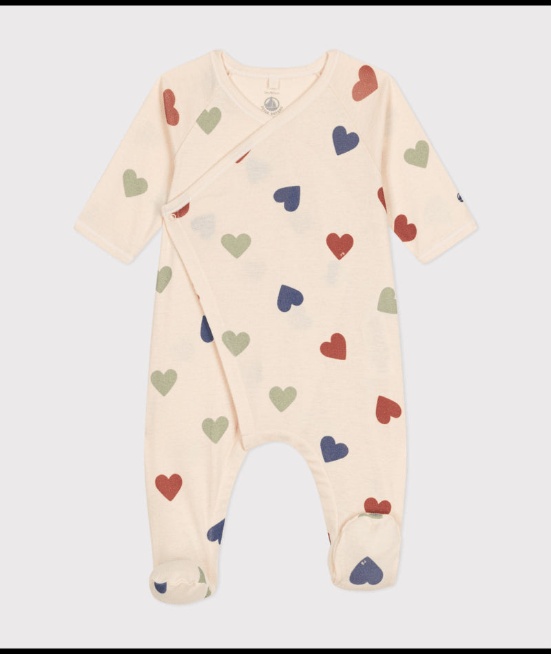 Katoenen pyjama met gekleurde hartjes