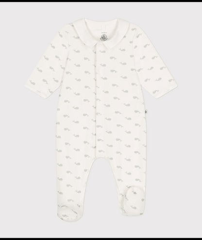 Babypyjama velours - walvis