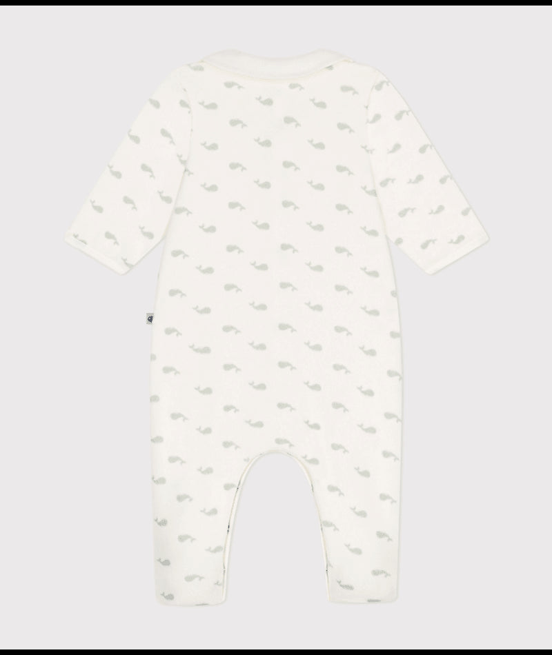 Babypyjama velours - walvis