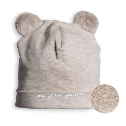 Bonnet 2 Teddy bears ears - White/Beige