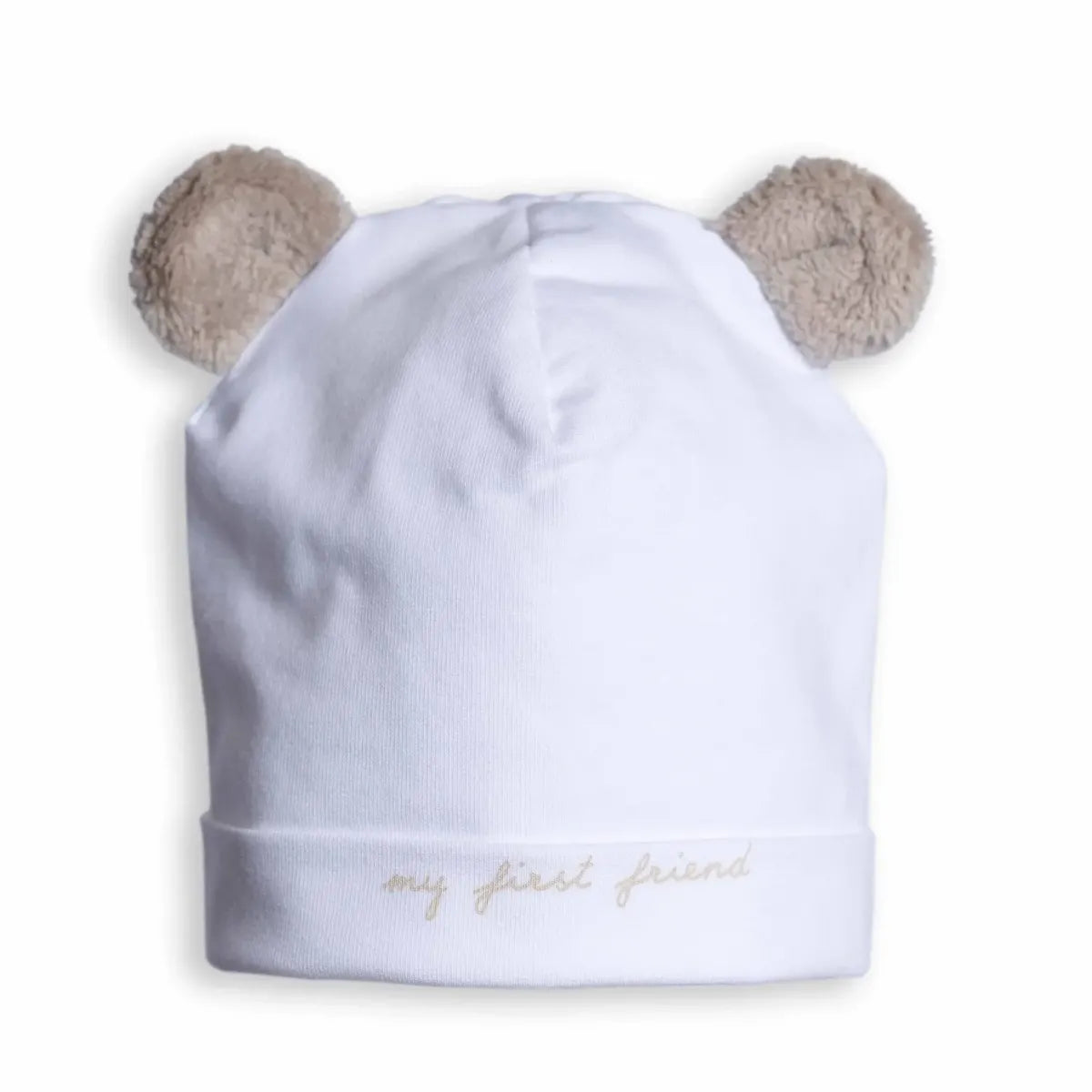 Bonnet 2 Teddy bears ears - White/Beige