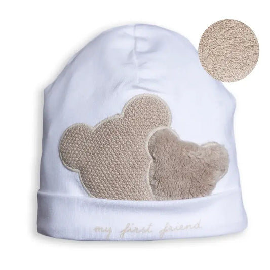 Bonnet 2 teddy bears White/Beige