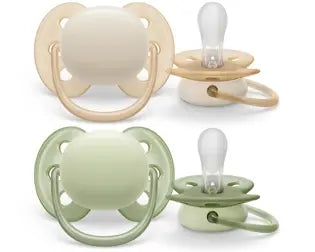 Fopspeen +0m Ultra Soft Beige/Licht Groen