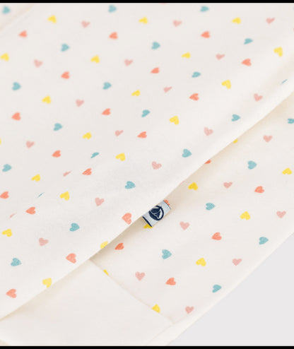 Katoenen babypyjama met ritskraagje en hartjesprint