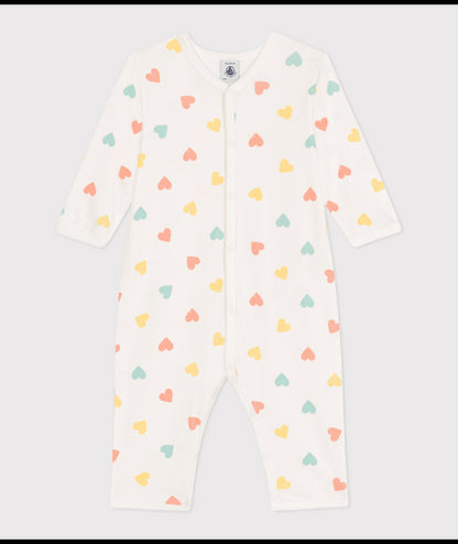 Katoenen pyjama met hartjesprint zonder voetjes