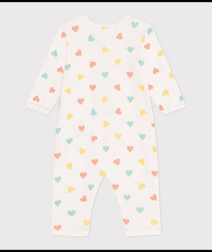 Katoenen pyjama met hartjesprint zonder voetjes