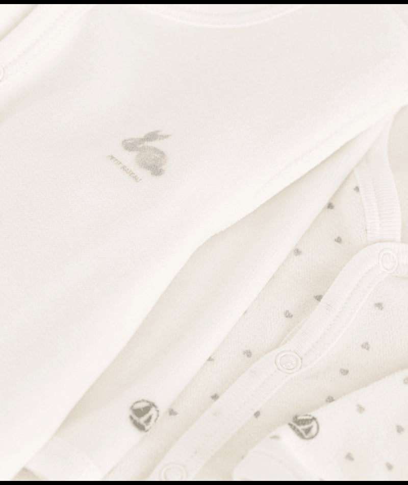 Setje met 2 fluwelen babypyjama's