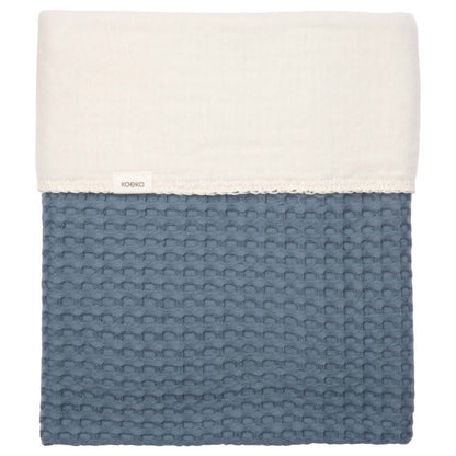 Wiegdeken cotton fleece wafel Amsterdam - Bluestone