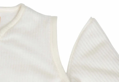 Slaapzak met afritsbare mouw rond 60cm Rib Ivory