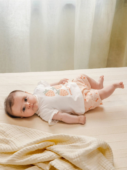 Shorts strawberry print - Light Orange