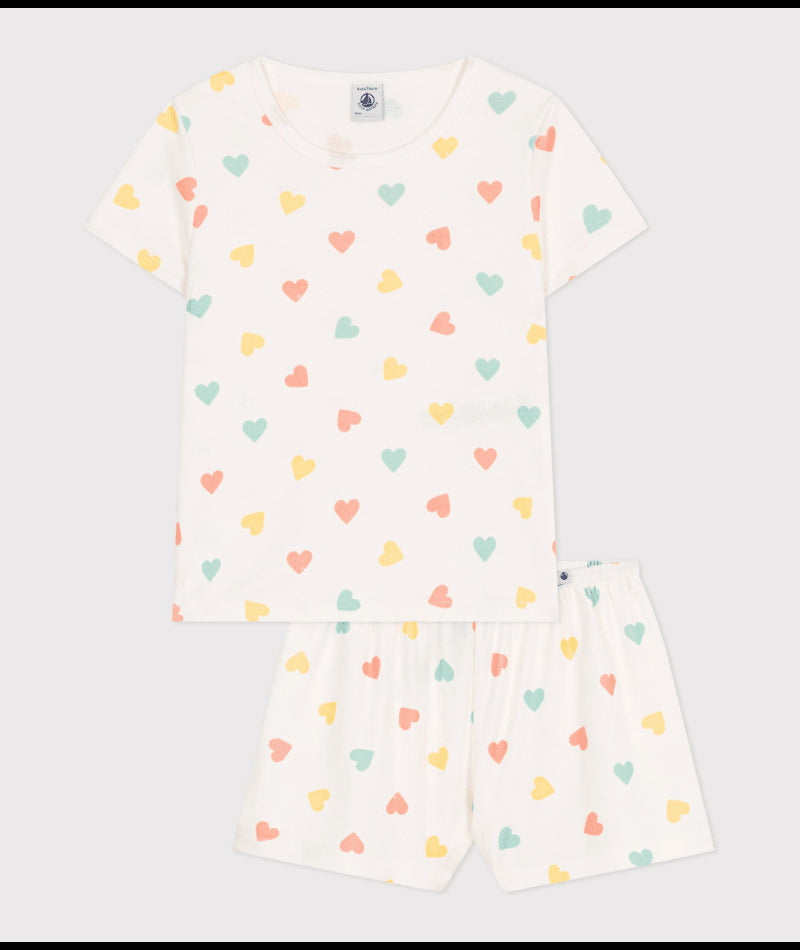 Katoenen pyjama met hartjesprint