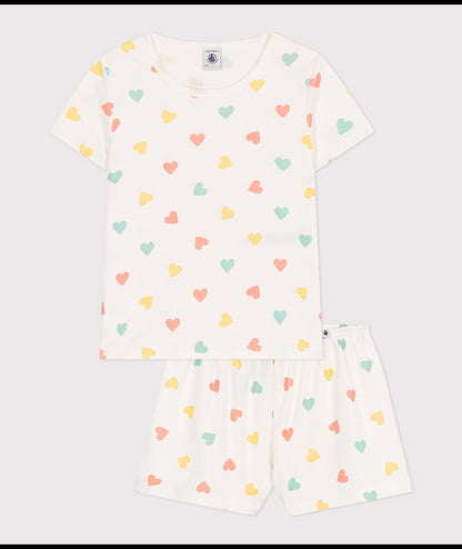 Katoenen pyjama met hartjesprint