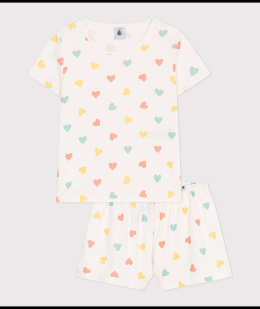 Katoenen pyjama met hartjesprint