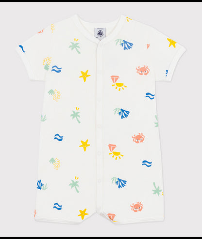 Katoenen kruippakje met print