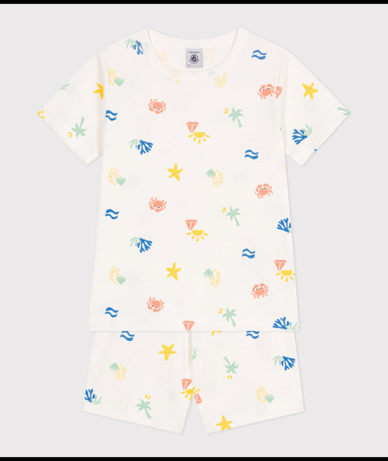 Korte katoenen pyjama met print - Beach