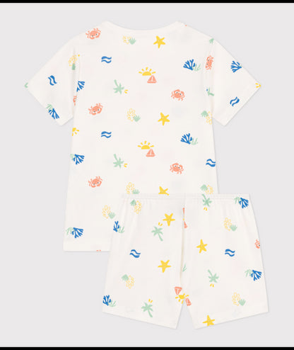 Korte katoenen pyjama met print - Beach