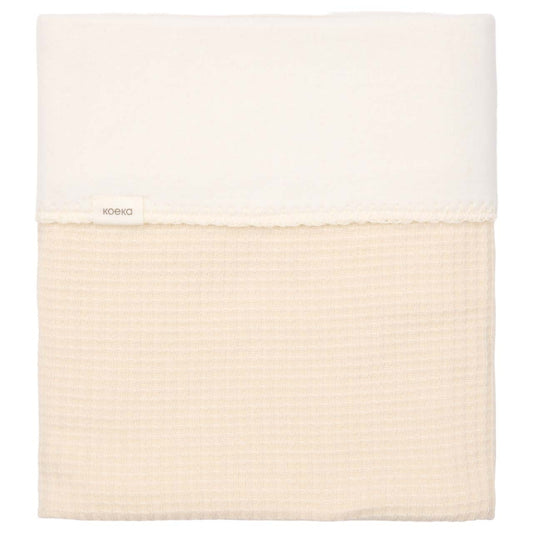 Wiegdeken cotton fleece Malaga - warm white