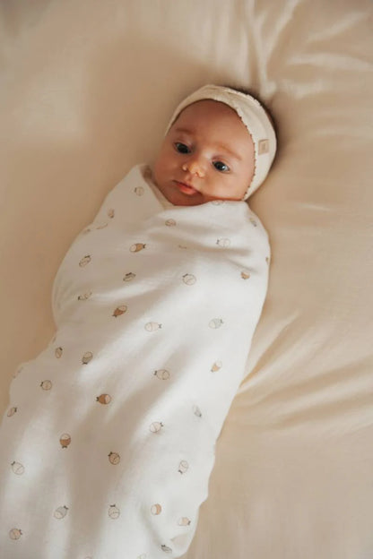Swaddle Muslin Medium multi-use 70x70cm 3-Pack - FISHES