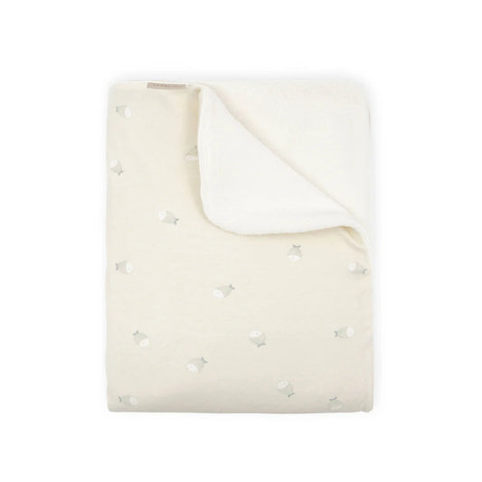 Wiegdeken Jersey Print + plush sponge - FISHES